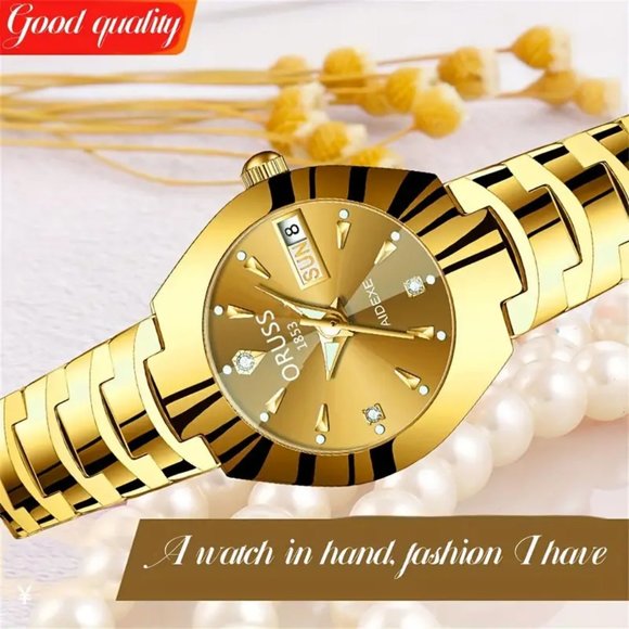 Luxury Rhinestone Quartz Watch Ladies Rome Fashion Analog Calendar Wristwatch - Picture 7 of 8